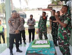 Polres Barito Timur Kunjungi Koramil Tamiang Layang Saat HUT Ke-78 TNI