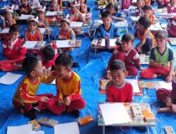 Puluhan Anak di Kecamatan Pematang Karau Meriahkan Hari Kemerdekaan dengan Lomba Mewarnai