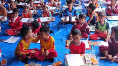 Puluhan Anak di Kecamatan Pematang Karau Meriahkan Hari Kemerdekaan dengan Lomba Mewarnai