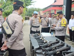 Kapolres Barito Timur Periksa Kesiapan Senpi Dinas dan Administrasi Penggunaannya