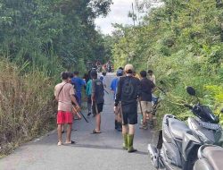 Pemdes dan Warga Desa Kupang Baru Gelar Gotong Royong Bersihkan Badan Jalan