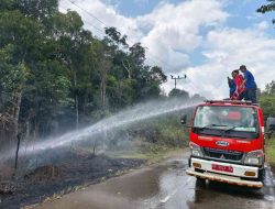 Petugas Damkar Barito Timur Bergerak Cepat Padamkan Kebakaran Lahan di Desa Sarapat