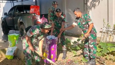 Pabung Kodim 1012 Buntok Tegaskan Komitmen Lingkungan Lewat Aksi Kerja Bakti World Cleanup Day