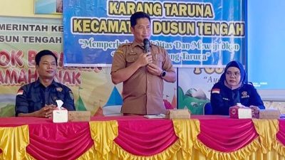 Camat Dusun Tengah Buka Temu Karya III Karang Taruna