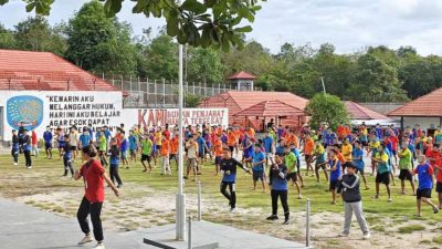 Perkuat Kebersamaan dan Kebugaran, Rutan Tamiang Layang Gelar Senam Pagi Bersama WBP