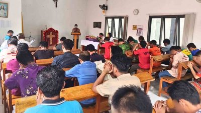 Warga Binaan Nasrani di Rutan Tamiang Layang Ibadah Paskah Dua Sesi
